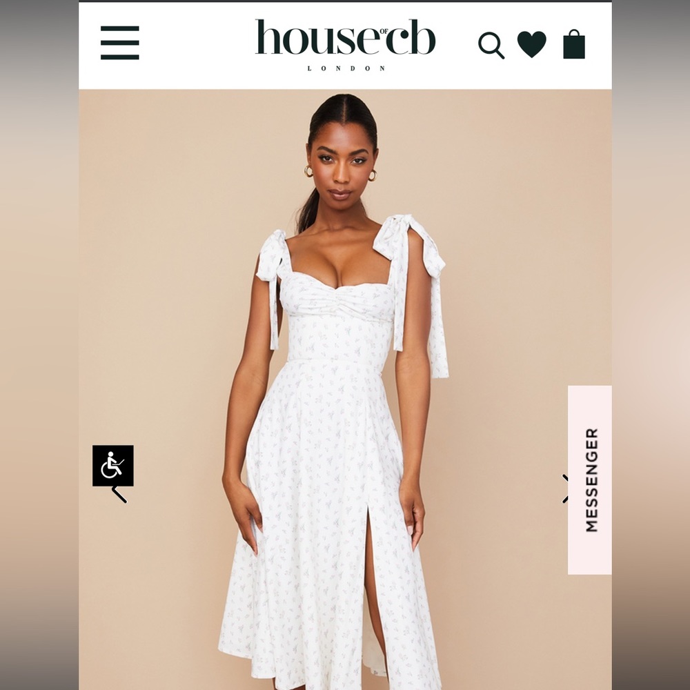 House of CB Alicia White Floral Midi Sundress